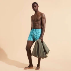 Vilebrequin Men Stretch Swim Trunks Aran Knit -Outdoor Beach & Swimwear MSOU3F12 373 supp1 3920x3920 1