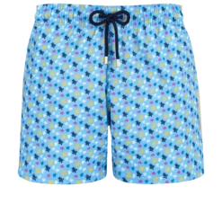 Vilebrequin Men Stretch Swim Shorts Micro Ronde Des Tortues Rainbow