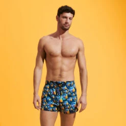 Vilebrequin Men Swim Trunks Piranhas -Outdoor Beach & Swimwear MTAU3F17 390 frontworn 3920x3920 1