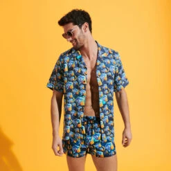 Vilebrequin Men Swim Trunks Piranhas -Outdoor Beach & Swimwear MTAU3F17 390 supp1 3920x3920 1