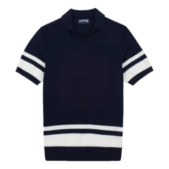 Vilebrequin Men Stripped Cotton Knit Polo