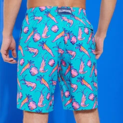 Vilebrequin Men Long Ultra-light And Packable Swim Trunks Crevettes Et Poissons -Outdoor Beach & Swimwear OKHC3J83 316 backworn 3920x3920 1