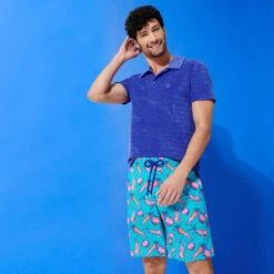 Vilebrequin Men Long Ultra-light And Packable Swim Trunks Crevettes Et Poissons -Outdoor Beach & Swimwear OKHC3J83 316 supp1 3920x3920 1