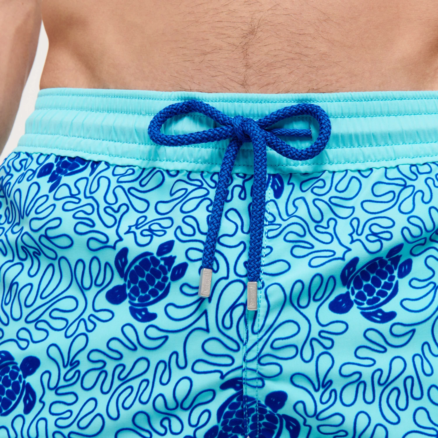 Vilebrequin Men Swim Trunks Long Turtles Splash Flocked 7 Vilebrequin Men Swim Trunks Long Turtles Splash Flocked - Image 5