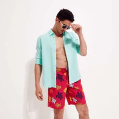 Vilebrequin Men Long Swim Trunks Ronde Des Tortues -Outdoor Beach & Swimwear OKOC3B36 256 supp3 3920x3920 1