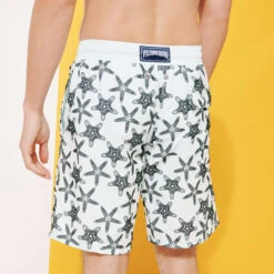 Vilebrequin Men Long Swim Trunks Starfish Dance Flocked -Outdoor Beach & Swimwear OKOC3D05 348 backworn 3920x3920 1