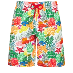 Vilebrequin Men Long Swim Trunks Fond Marins Multicolores