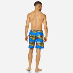 Men Swim Trunks Long Vilebrequin X Hunt Slonem -Outdoor Beach & Swimwear OKOH9B01 399 backworn 3920x3920 1