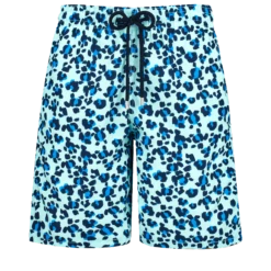 Vilebrequin Men Long Swim Trunks Turtles Leopard