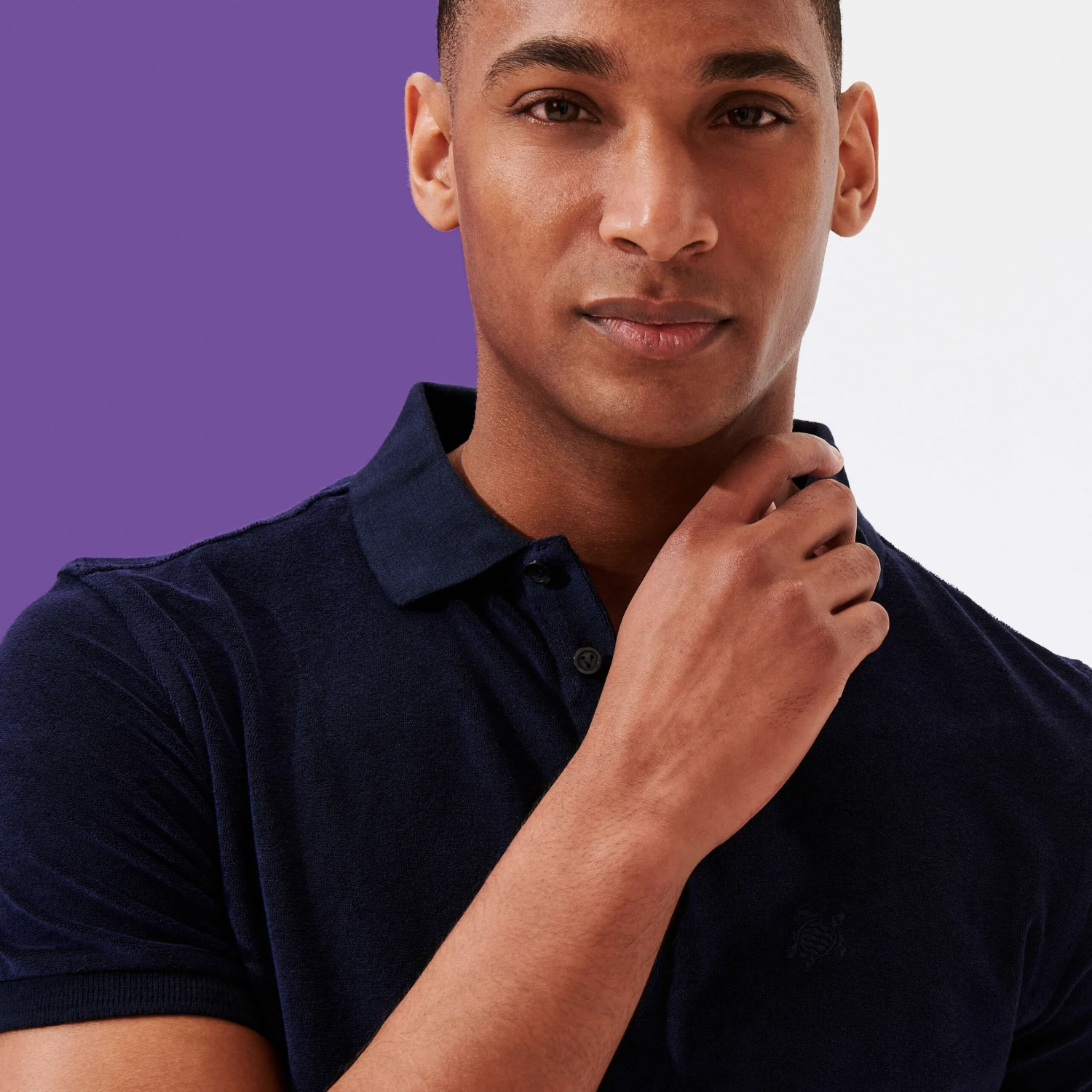 Vilebrequin Men Terry Cloth Polo Shirt Solid 9 Vilebrequin Men Terry Cloth Polo Shirt Solid - Image 7