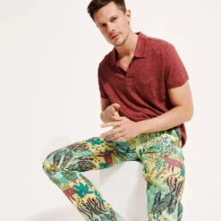 Vilebrequin Men Printed Linen Pants Jungle Rousseau -Outdoor Beach & Swimwear PAHC3U03 414 supp4 3920x3920 1