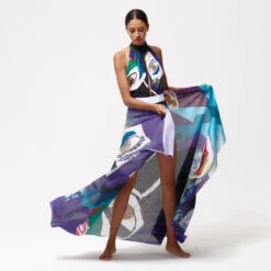 Cotton Voile Women Pareo Envoûtement - Vilebrequin X Deux Femmes Noires