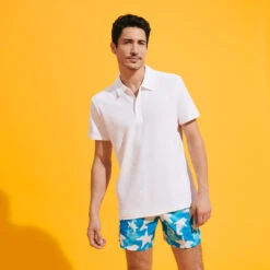 Vilebrequin Men Terry Polo Solid -Outdoor Beach & Swimwear PHEC3Q00 010 frontworn 3920x3920 1