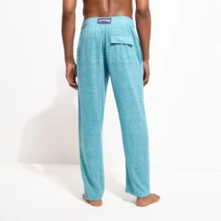 Vilebrequin Unisex Linen Pants Solid -Outdoor Beach & Swimwear PIEU2O00 374 backworn 3920x3920 1
