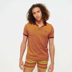 Vilebrequin Men Changing Cotton Pique Polo Shirt Solid -Outdoor Beach & Swimwear PLNH2N02 861 frontworn 3920x3920 1