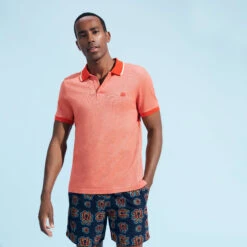 Vilebrequin Men Cotton Changing Color Pique Polo Shirt 10 Vilebrequin Men Cotton Changing Color Pique Polo Shirt -Outdoor Beach & Swimwear PLNU3N02 201 frontworn 3920x3920 1