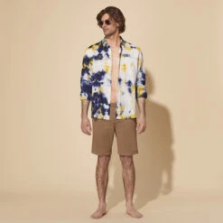 Vilebrequin Men Tencel Bermuda Shorts Solid -Outdoor Beach & Swimwear PNCU3X04 504 supp1 3920x3920 1