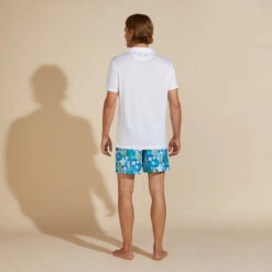 Vilebrequin Men Tencel Polo Shirt Solid -Outdoor Beach & Swimwear PRLH9R02 010 backworn 3920x3920 1