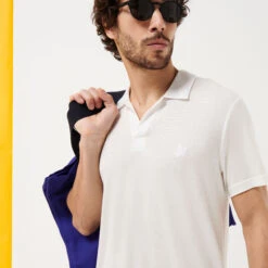 Vilebrequin Men Tencel Polo Shirt Solid -Outdoor Beach & Swimwear PRLH9R02 010 supp2 3920x3920 1