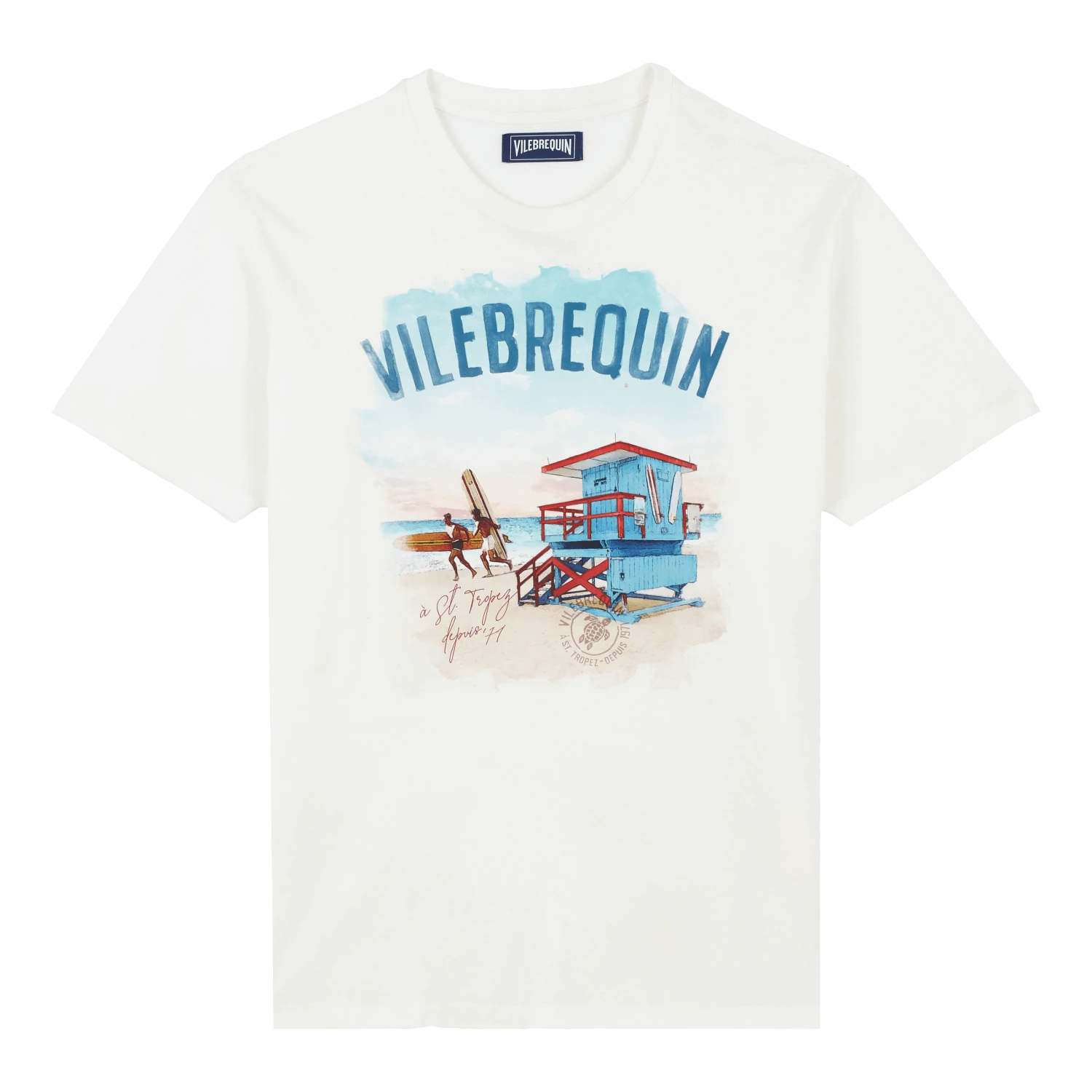Vilebrequin Cotton Men T-shirt Malibu Lifeguard 3 Vilebrequin Cotton Men T-shirt Malibu Lifeguard