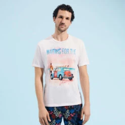 Vilebrequin Cotton Men T-shirt Waiting For Sun -Outdoor Beach & Swimwear PTSU3P96 151 frontworn 3920x3920 1