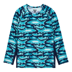 Vilebrequin Men Long Sleeves Rashguard Requins 3D