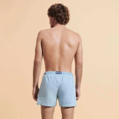 Vilebrequin Men Linen Bermuda Shorts Mineral Dye -Outdoor Beach & Swimwear RRYH3U10 299 backworn 3920x3920 1