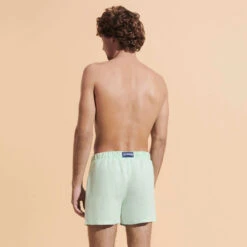 Vilebrequin Men Linen Bermuda Shorts Mineral Dye -Outdoor Beach & Swimwear RRYH3U10 452 backworn 3920x3920 1