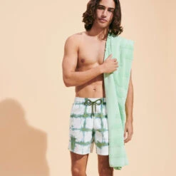 Vilebrequin Beach Towel Cotton Solid Mineral -Outdoor Beach & Swimwear SANH3200 452 frontworn 3920x3920 1