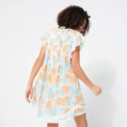 Women Mini Dress Iridescent Flowers Of Joy- Vilebrequin X Poupette St Barth -Outdoor Beach & Swimwear SSAU2X17 219 backworn 3920x3920 1