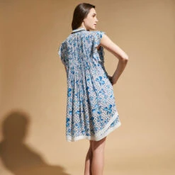 Women Mini Dress Iris Lace- Vilebrequin X Poupette St Barth -Outdoor Beach & Swimwear SSAU3X21 301 backworn 3920x3920 1