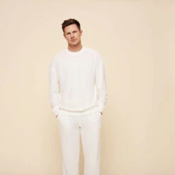 Vilebrequin Unisex Terry Sweatshirt Solid -Outdoor Beach & Swimwear SWEC3Q02 052 frontworn 3920x3920 1