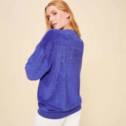 Vilebrequin Unisex Terry Sweatshirt Solid -Outdoor Beach & Swimwear SWEC3Q02 354 frontworn women 3920x3920 1