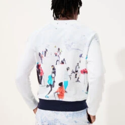 Men Cotton Sweatshirt Ski - Vilebrequin X Massimo Vitali -Outdoor Beach & Swimwear SWT8563H 330 backworn 3920x3920 1