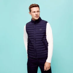 Vilebrequin Unisex Reversible Sleeveless Jacket Blurred Turtles -Outdoor Beach & Swimwear VRGH2Y40 390 frontworn men 3920x3920 1